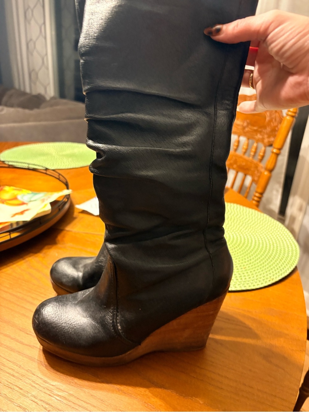 Steve Madden Y2K Black Leather Heeled Boots - Picture 3 of 3